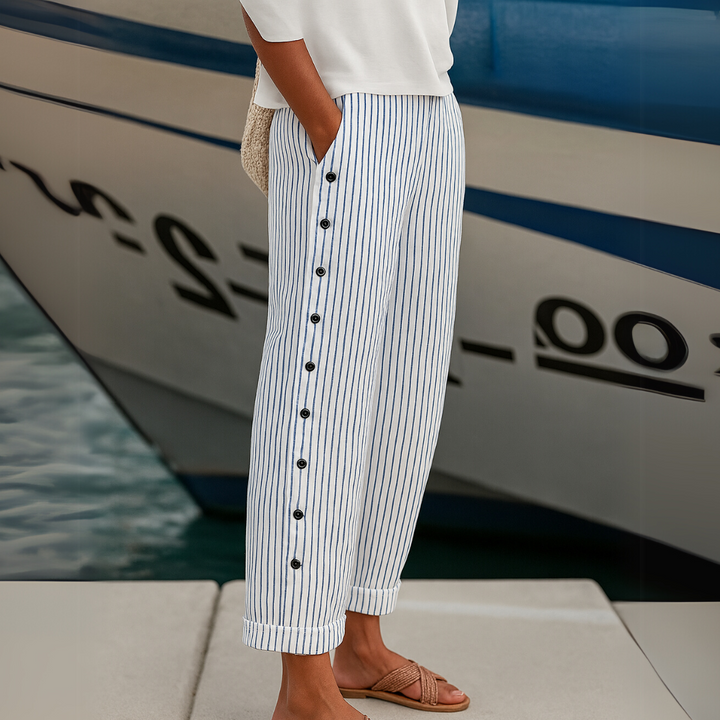 Sharon | Pantalones Sueltos de Verano a Rayas y Cómodos