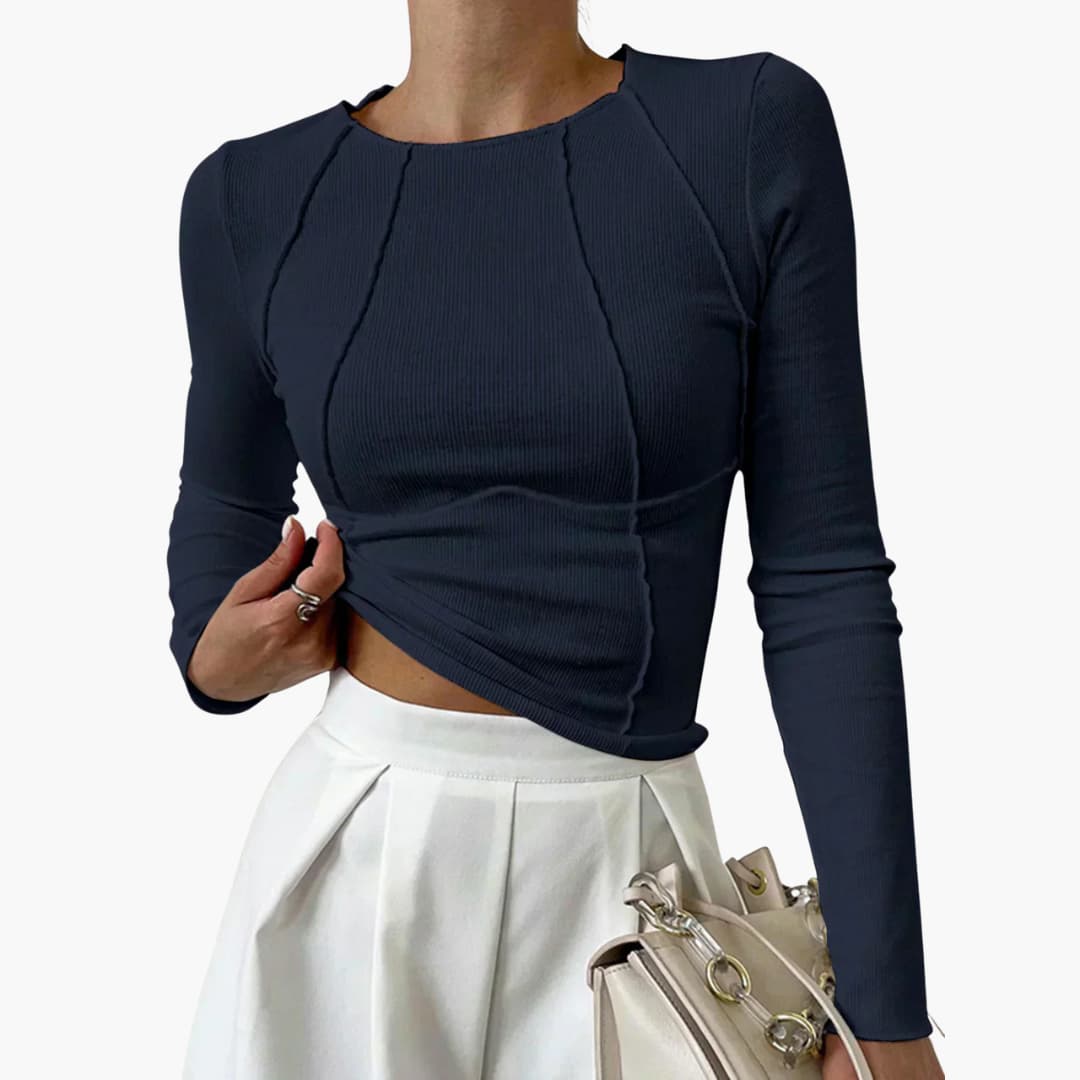 Penny™ | Blusa de Manga Larga con Costuras Esculpidas