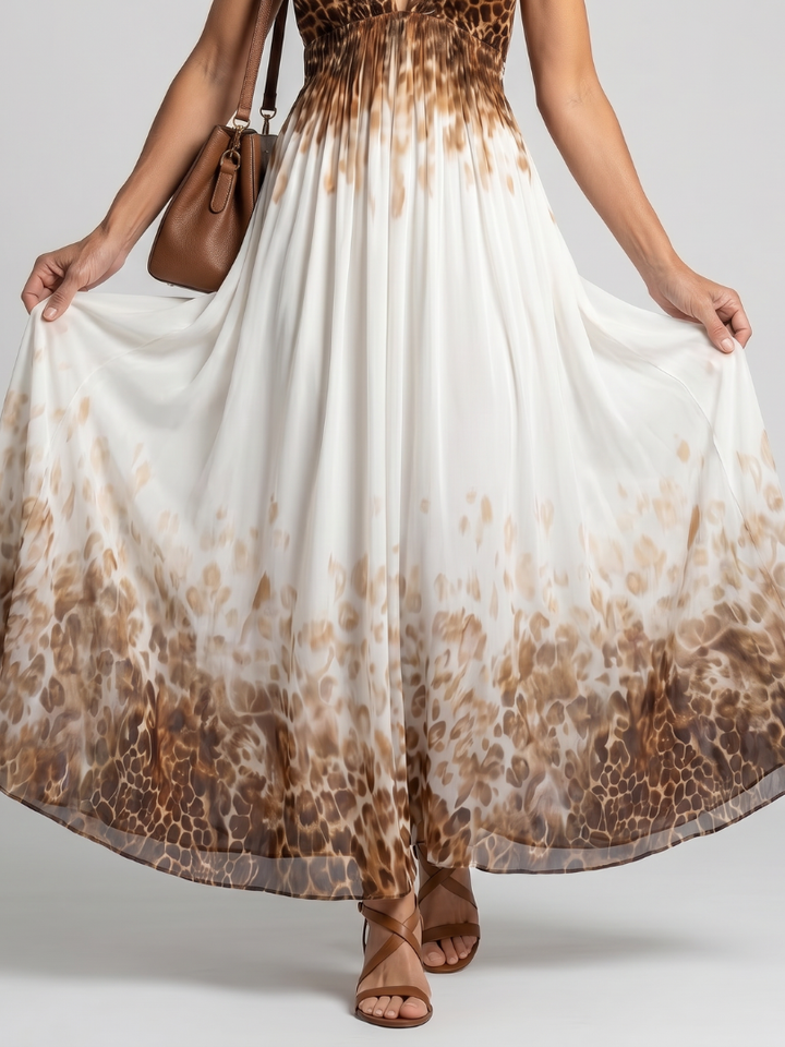 Orlune | Vestido Midi Plisado en Blanco