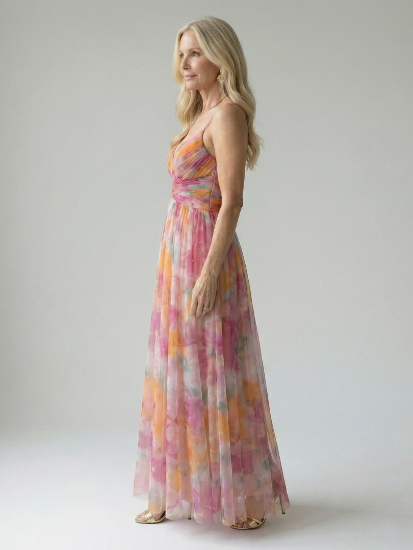 Ellis & Johnson™ | Vestido Maxi de Manga Corta