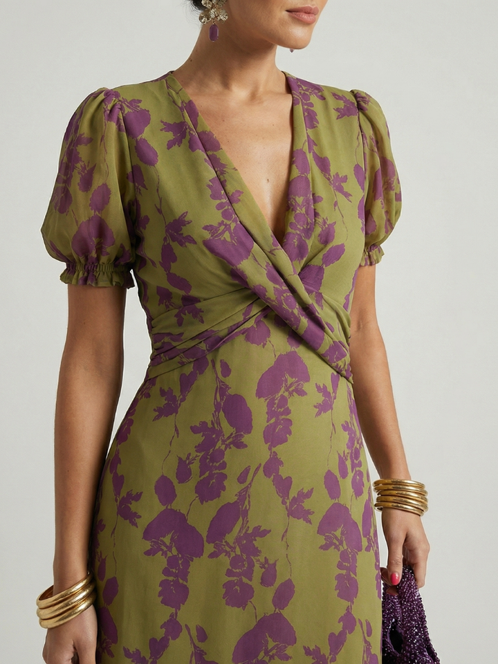 Ellis & Johnson™ | Vestido Midi Floral Casual