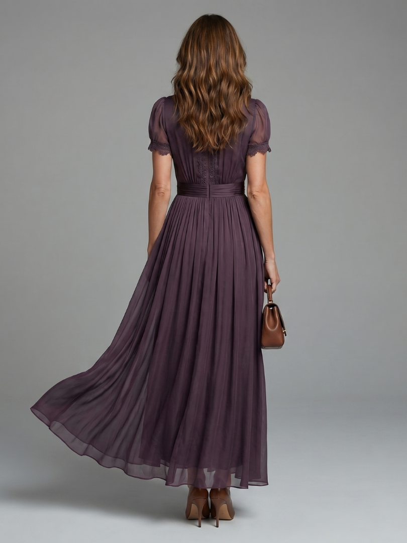 Elia | Vestido Maxi con Cintura Fruncida y Abertura