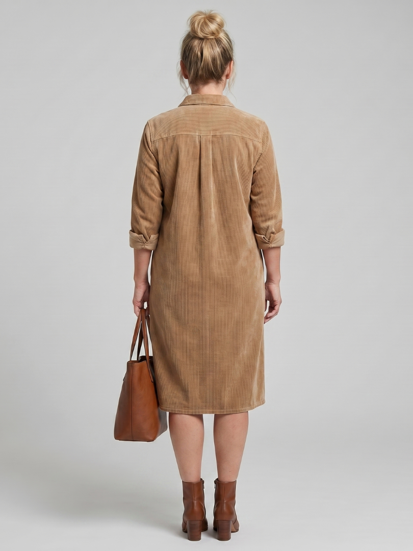 Pema | Vestido Midi de Manga Larga con Bolsillos