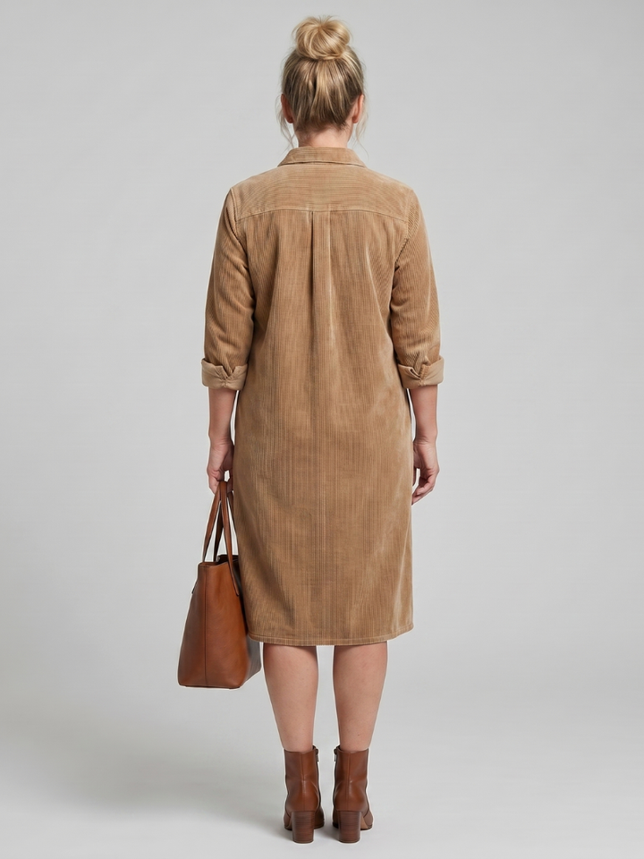 Pema | Vestido Midi de Manga Larga con Bolsillos