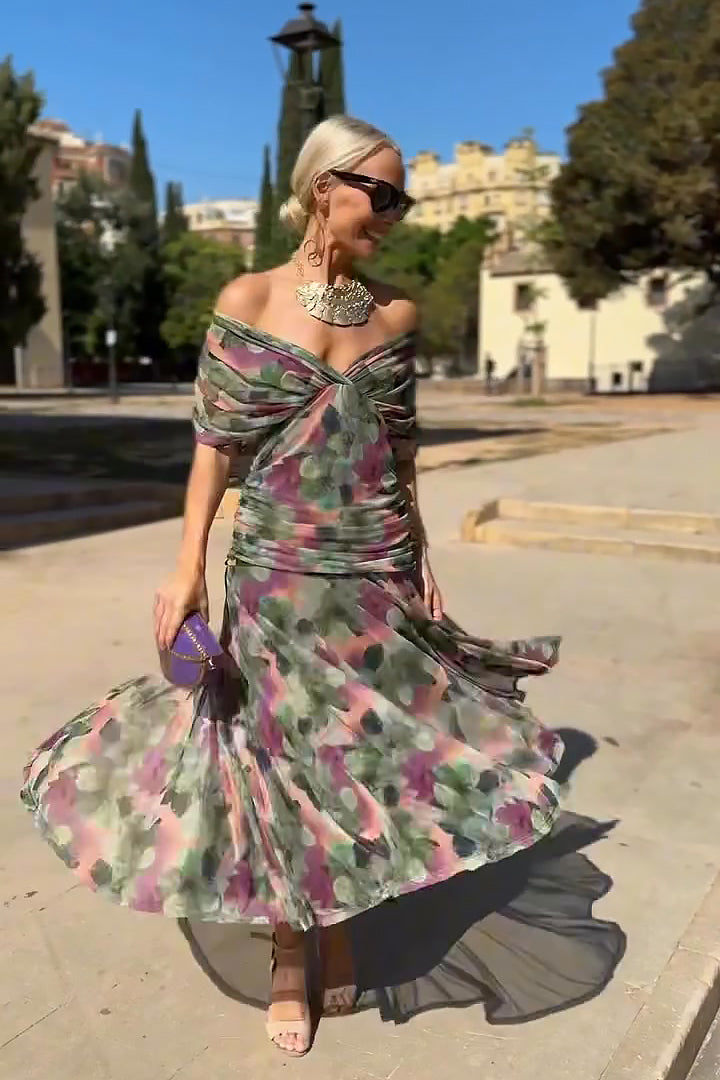 Luisa – Vestido de noche largo elegante con escote en V