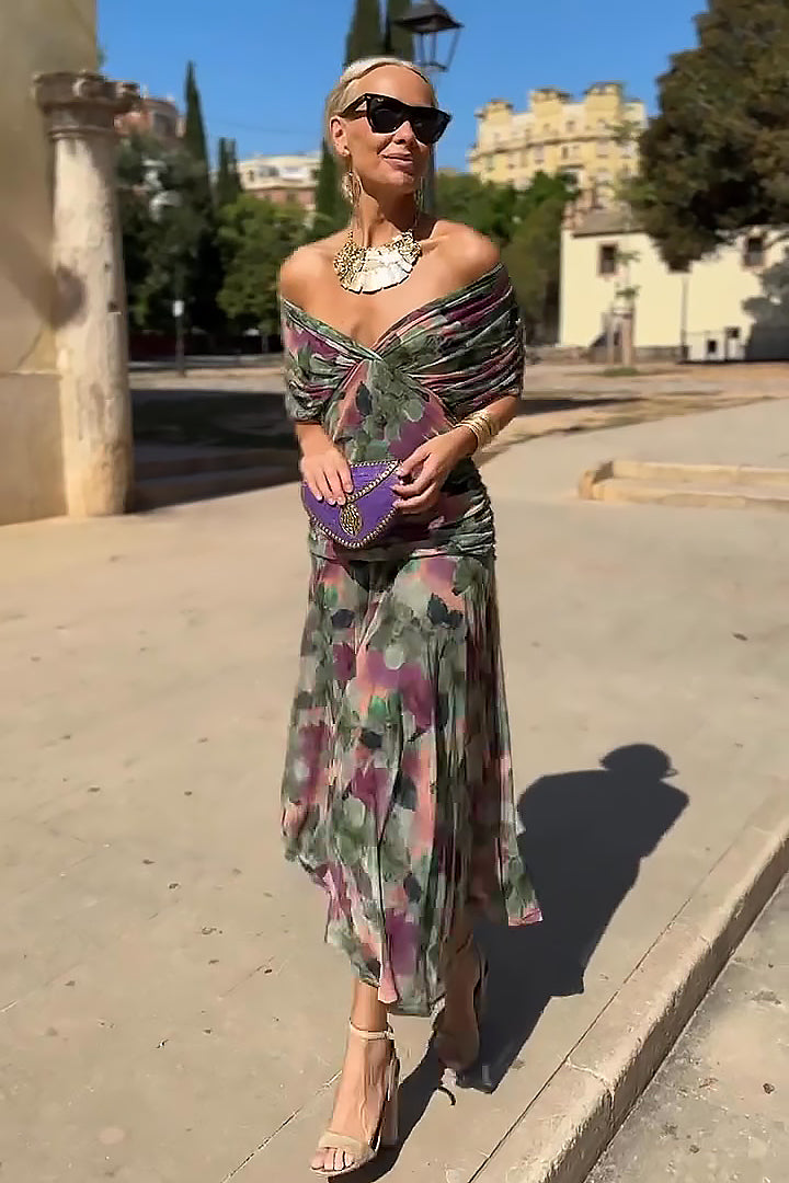Luisa – Vestido de noche largo elegante con escote en V