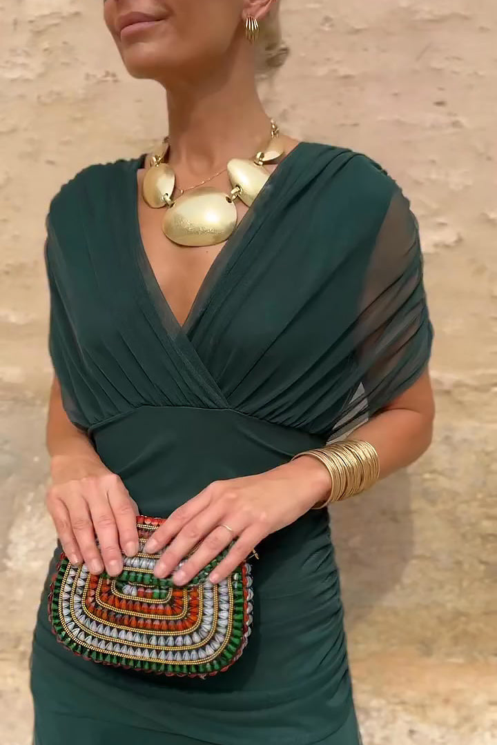 Luisa – Vestido de noche largo elegante con escote en V