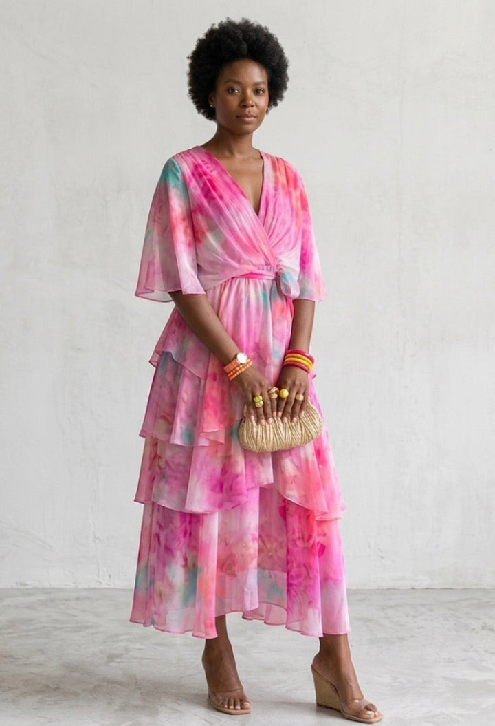Ellis & Johnson™ | Vestido Floral de Sol en Capas