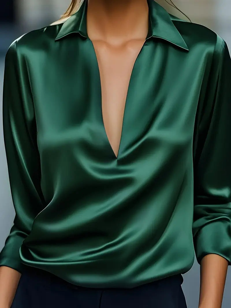Eva™ | Blusa de satén premium con escote en V