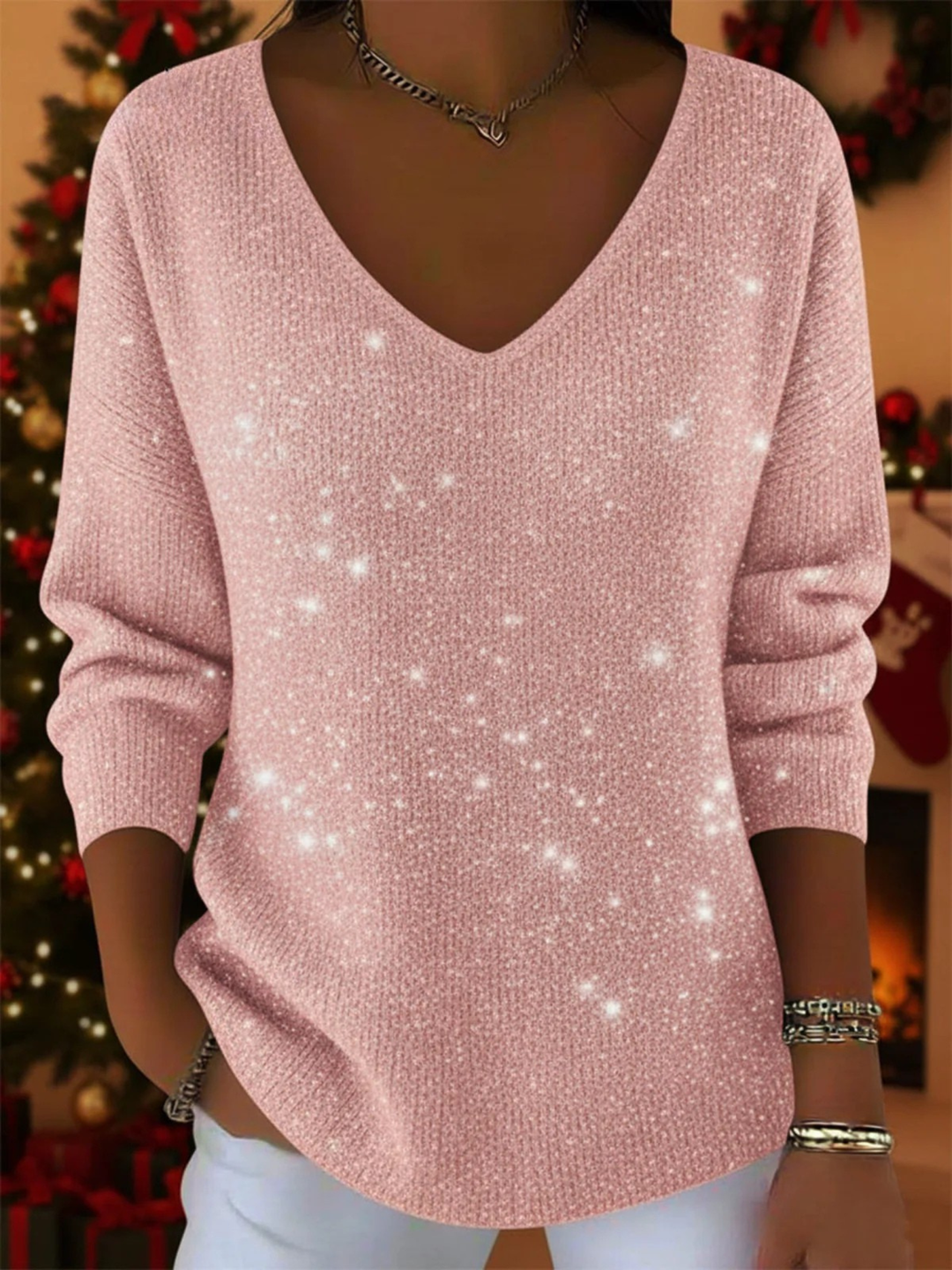 Georgia™ | Suéter Navideño con Escote en V
