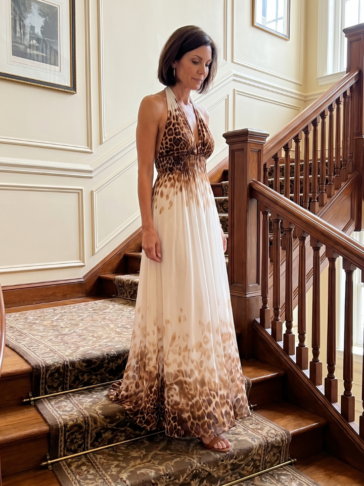 Orlune | Vestido Midi Plisado en Blanco