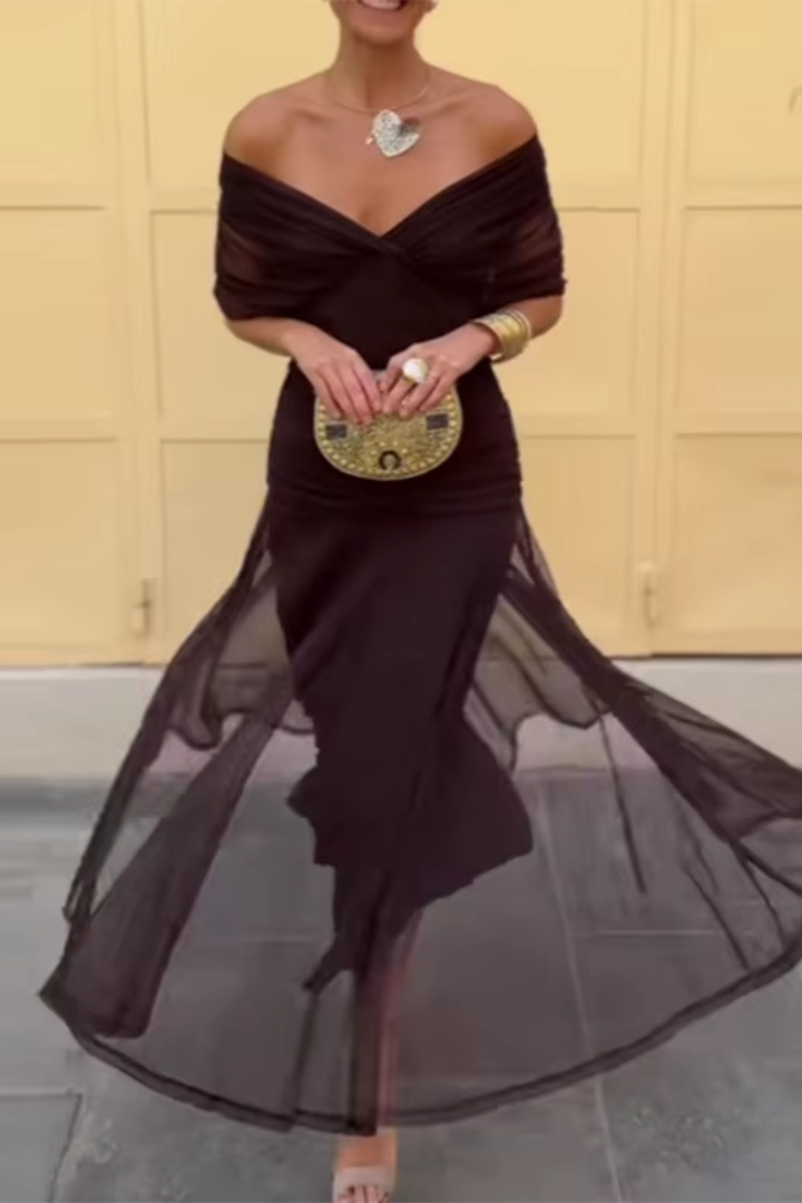 Luisa – Vestido de noche largo elegante con escote en V