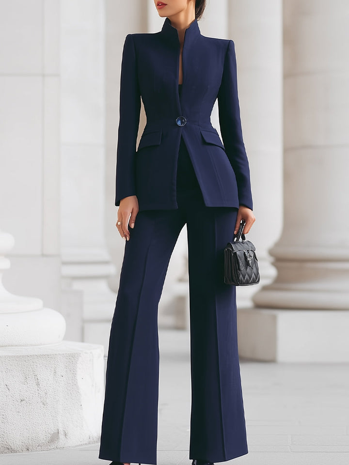 Flora™ Conjunto de Dos Piezas | Blazer Entallado y Pantalón Ancho