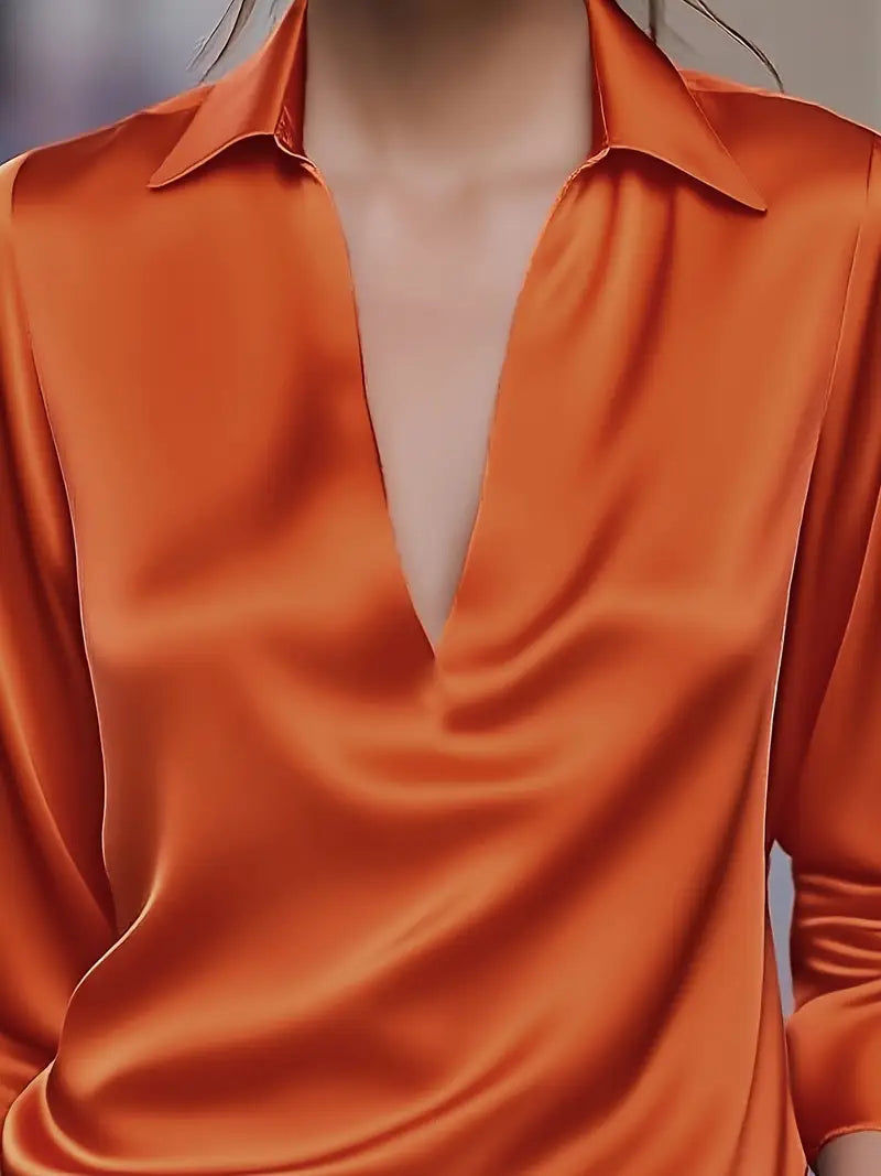 Eva™ | Blusa de satén premium con escote en V