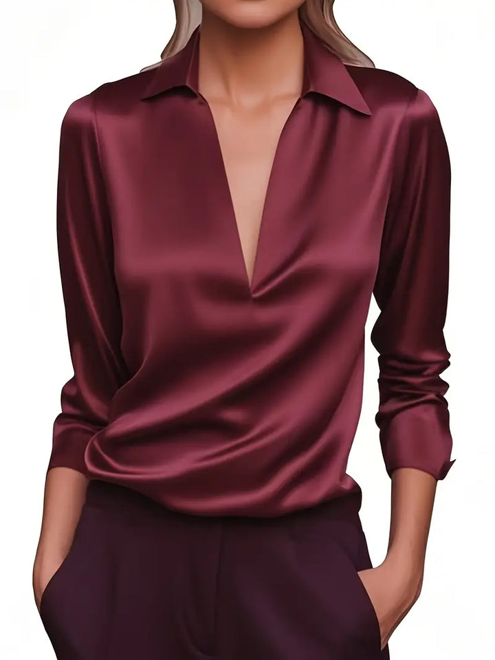 Eva™ | Blusa de satén premium con escote en V