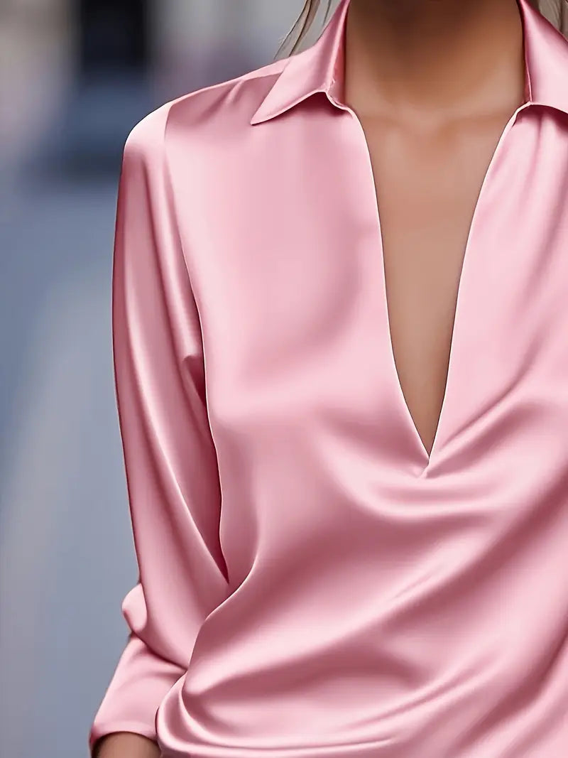 Eva™ | Blusa de satén premium con escote en V