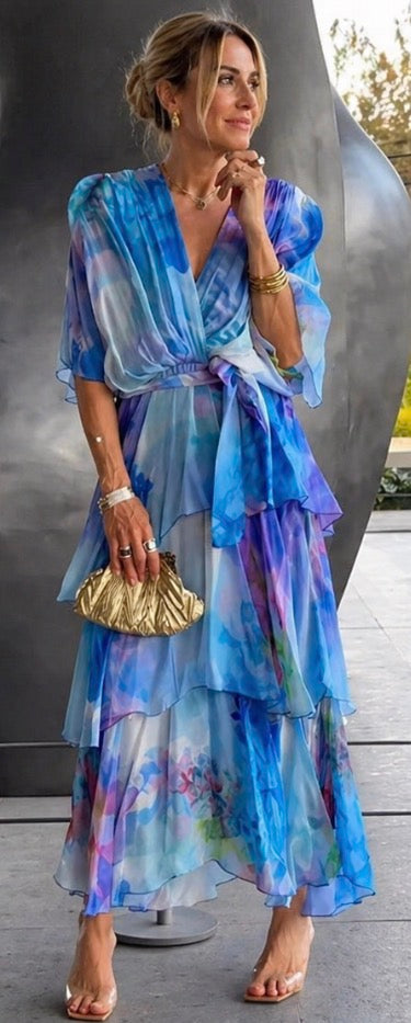 Ellis & Johnson™ | Vestido Floral de Sol en Capas