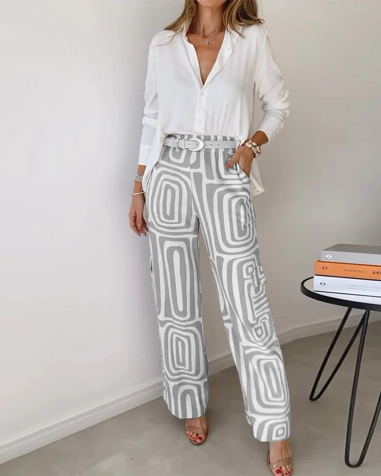 Liora | Conjunto de Verano Elegante y Estampado de Dos Piezas