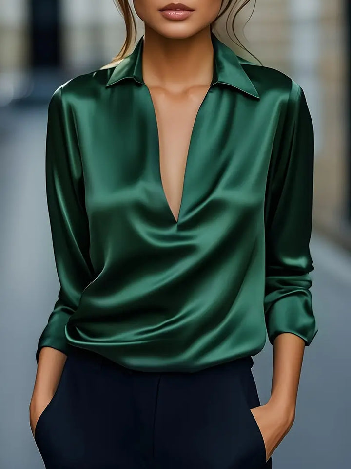 Eva™ | Blusa de satén premium con escote en V