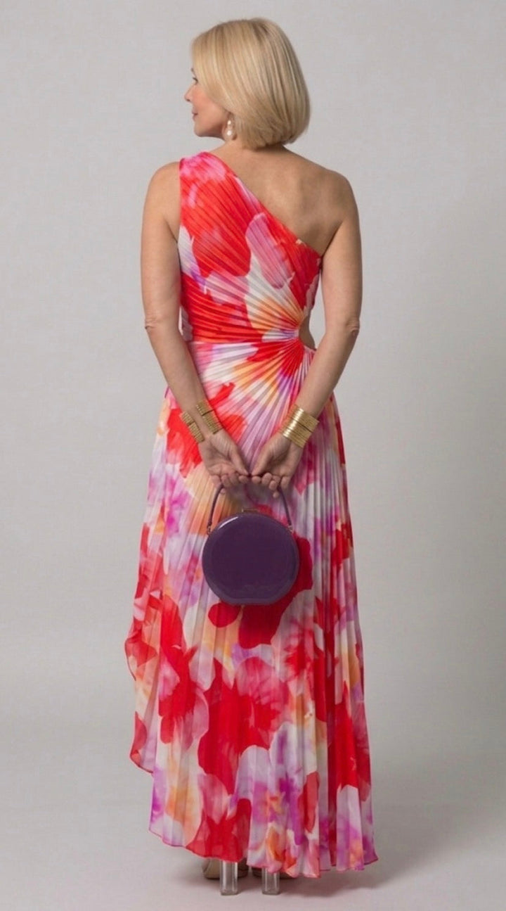 Ellis & Johnson™ | Vestido Plisado de Un Solo Hombro