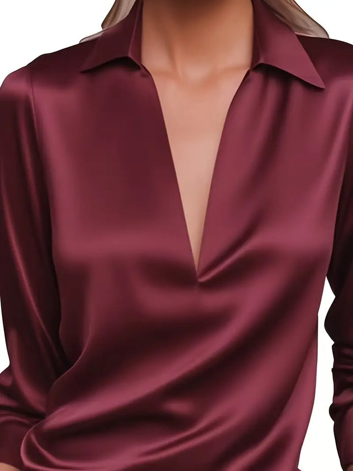 Eva™ | Blusa de satén premium con escote en V