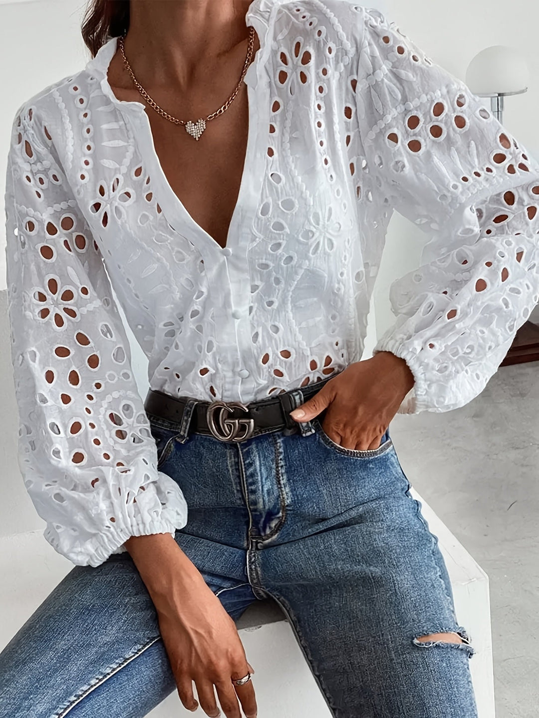 "Elise™ | Blusa Floral de Manga Larga" (The title is already in Spanish and does not require translation.)