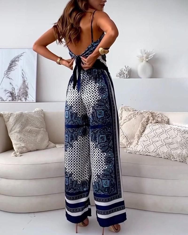 Conjunto de Chaleco y Pantalones con Estampado en Lila