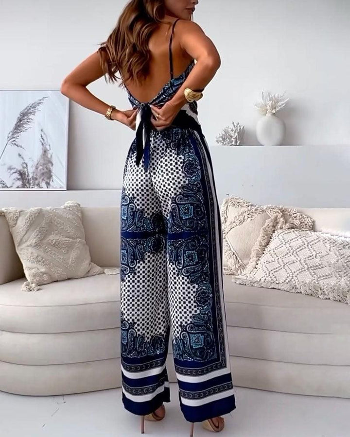 Conjunto de Chaleco y Pantalones con Estampado en Lila