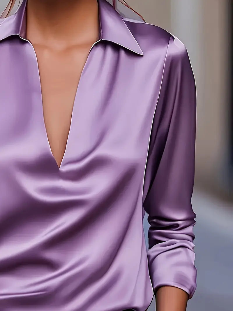 Eva™ | Blusa de satén premium con escote en V