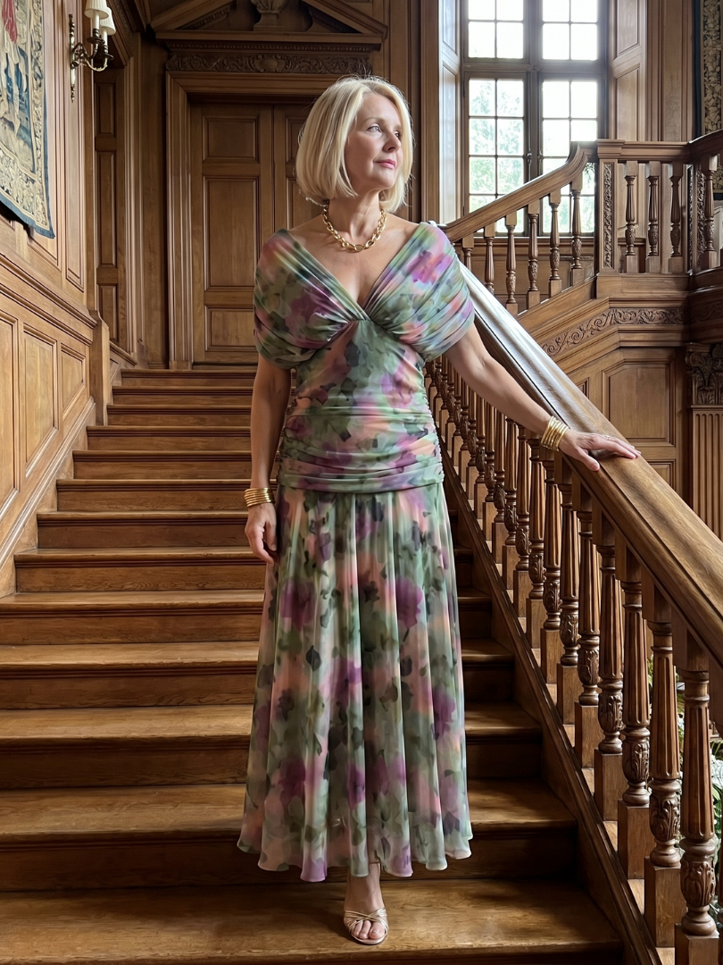 Ellis & Johnson™ | Vestido Midi Sin Hombros