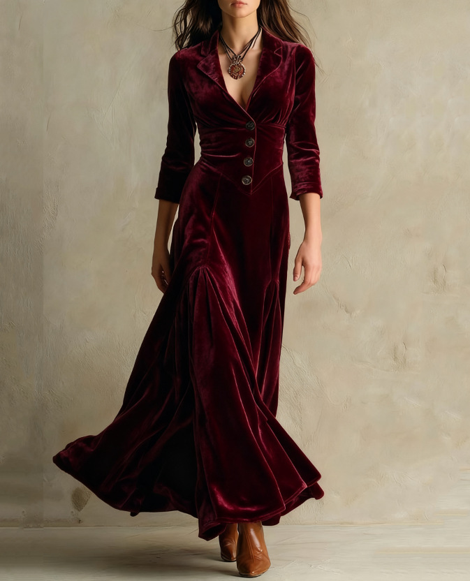 Vestido Largo de Terciopelo Vivienne