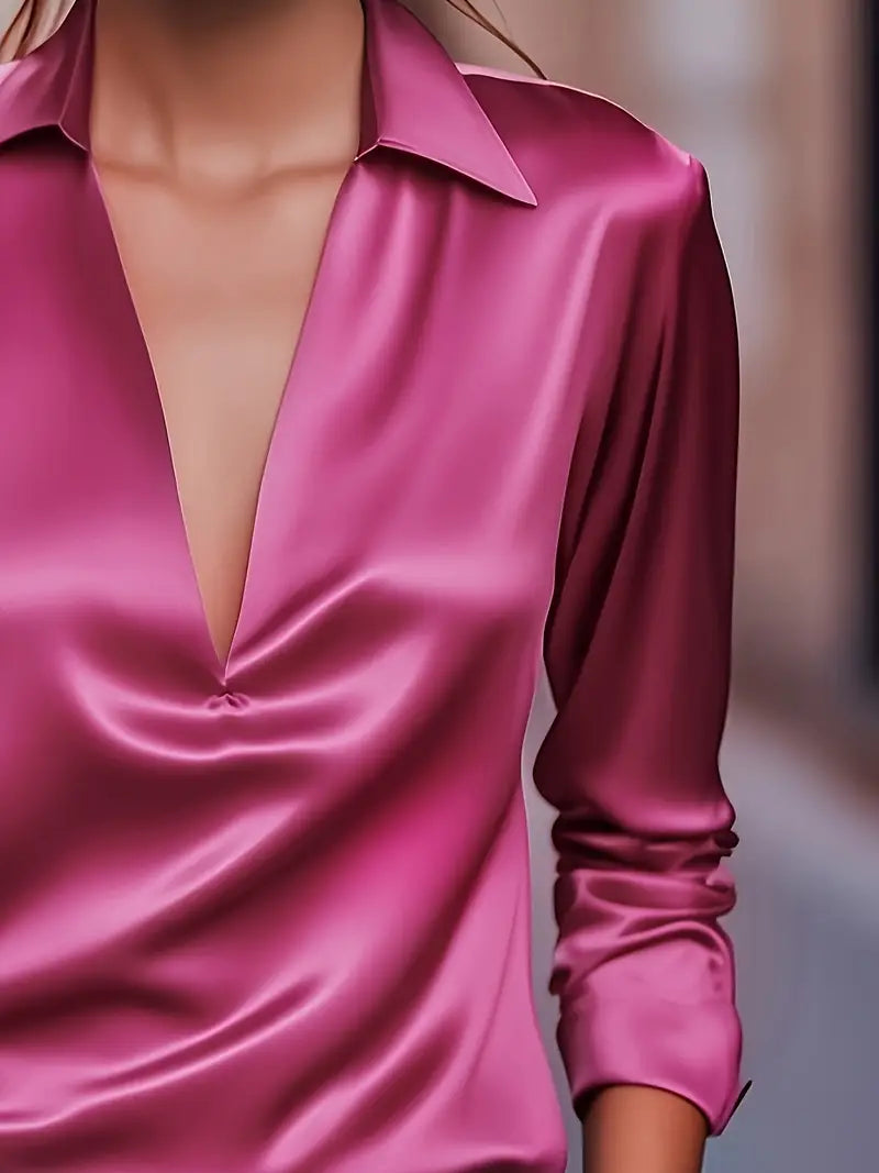 Eva™ | Blusa de satén premium con escote en V