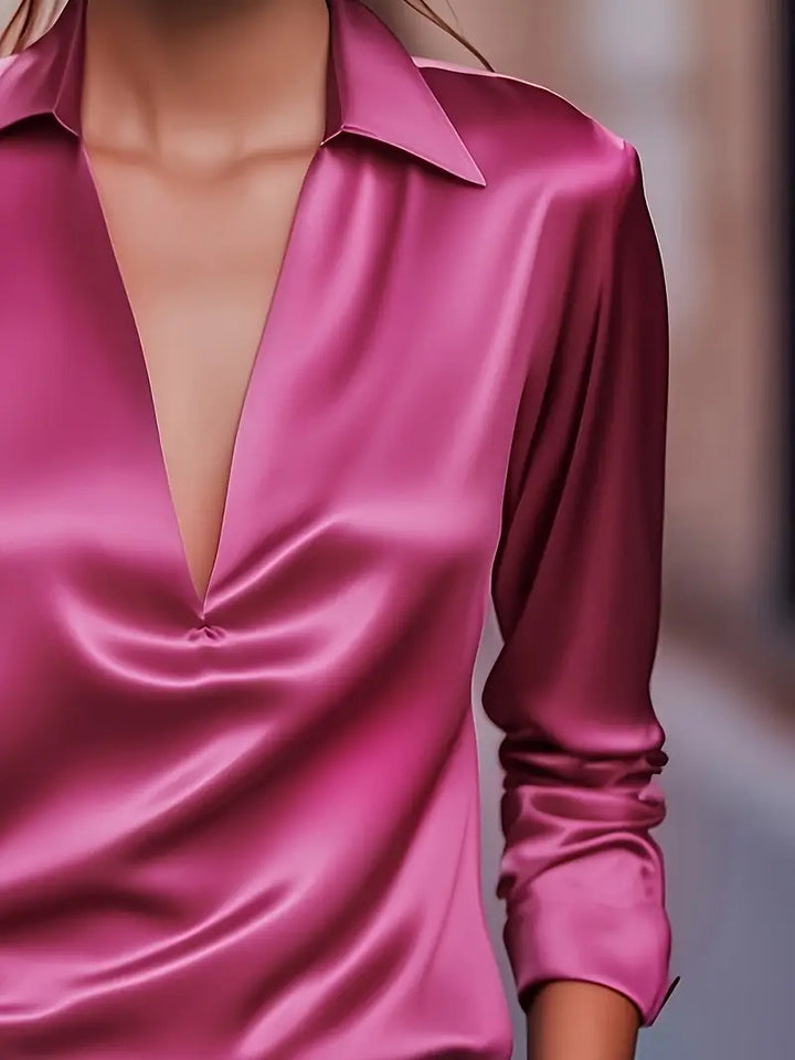 Eva™ | Blusa de satén premium con escote en V