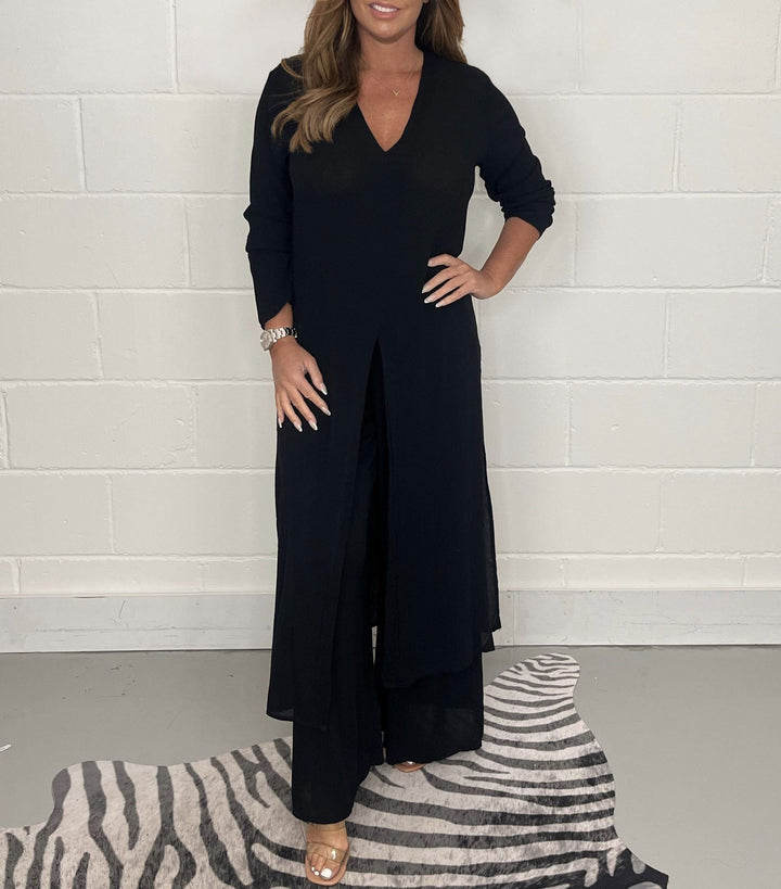 Conjunto Casual de Top Largo Sofia y Pantalones Coordinados