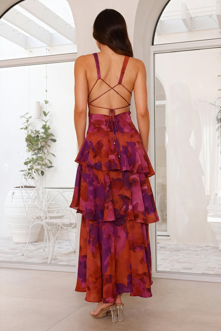 Vestido de Flores con Escote Profundo
