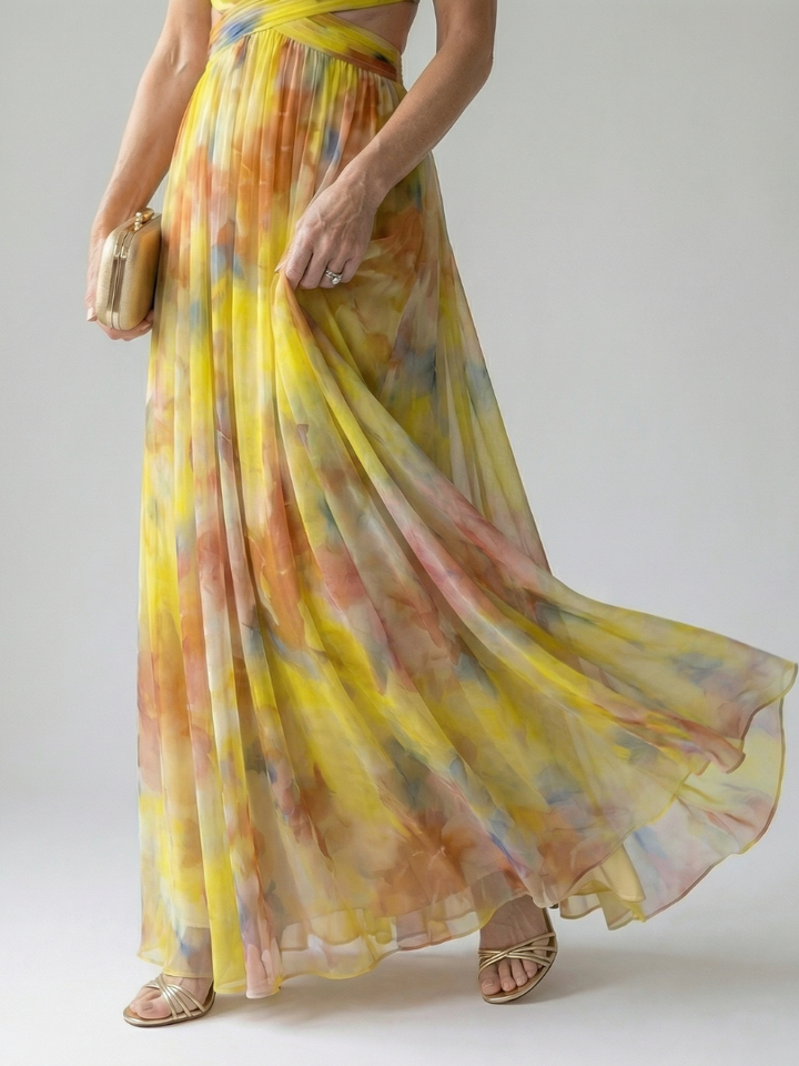 Ellis & Johnson™ | Vestido Maxi de Manga Corta