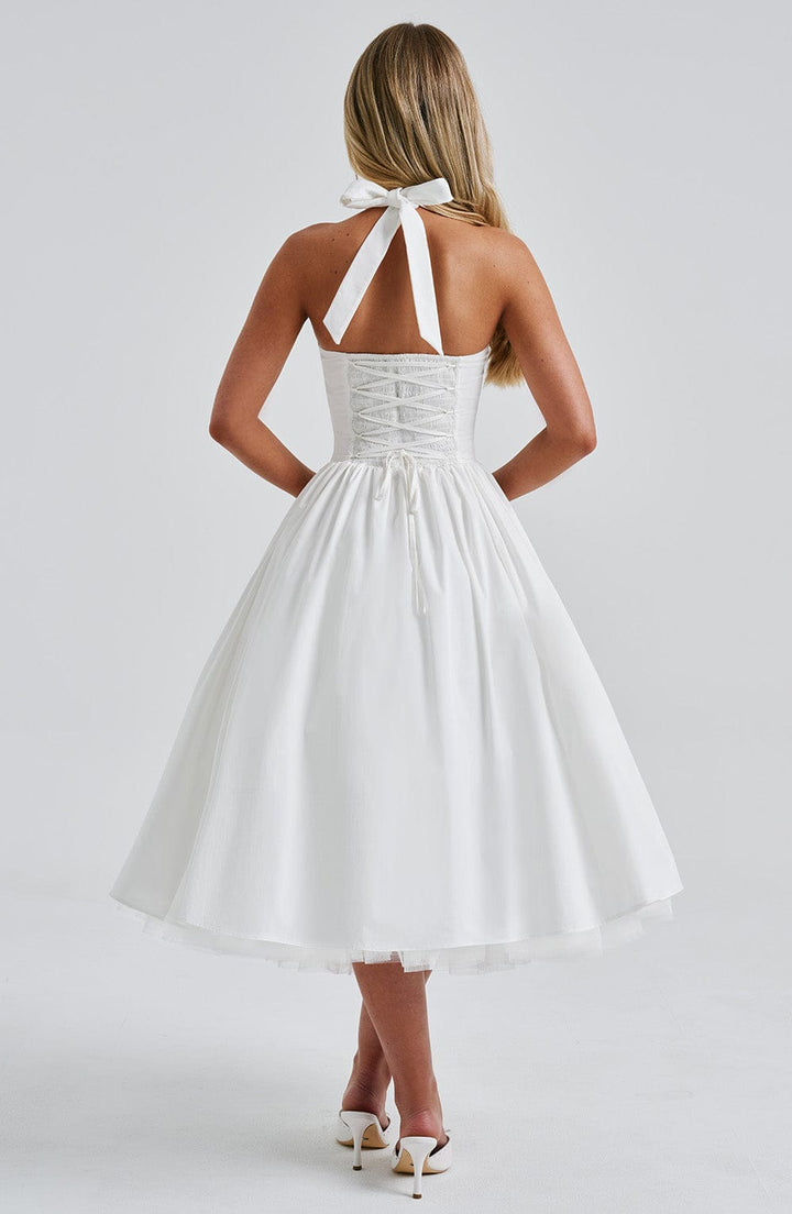 Lúa | Vestido midi con cuello halter