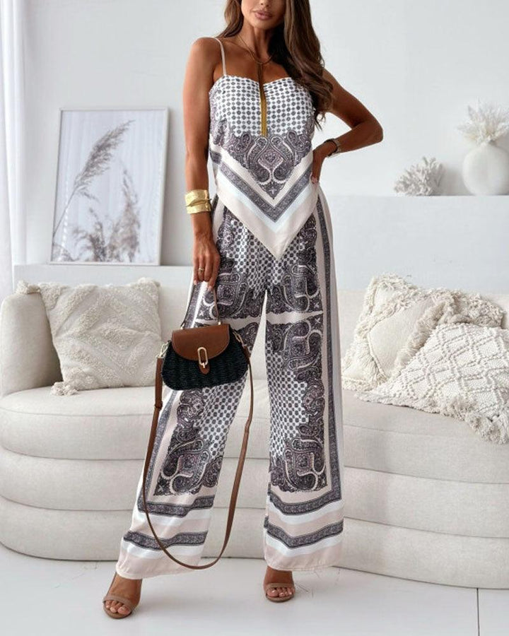 Conjunto de Chaleco y Pantalones Lila con Diseño
