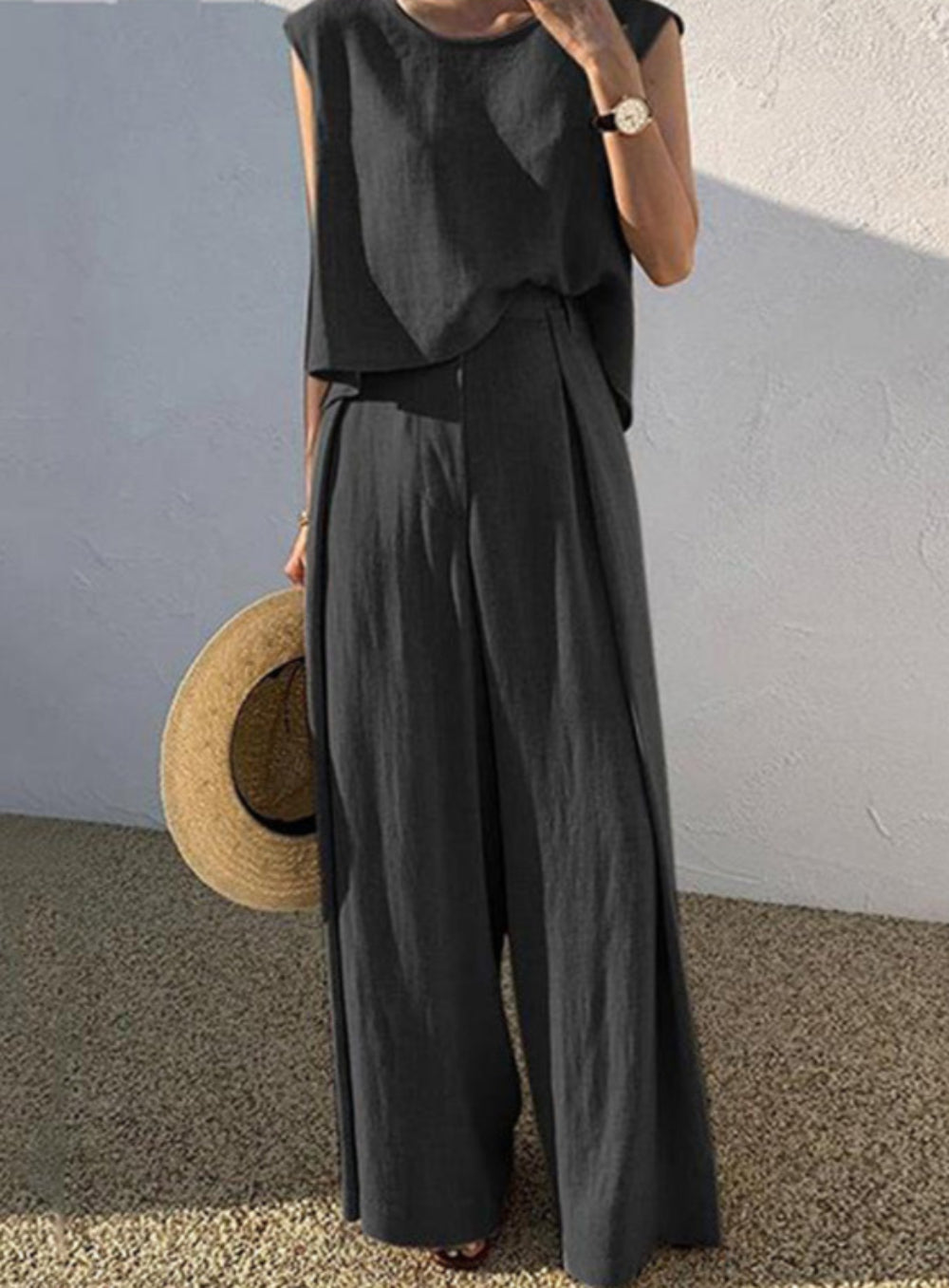 Conjunto de Pantalones Casual de Mezcla de Lino Sofía