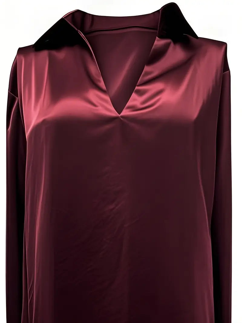 Eva™ | Blusa de satén premium con escote en V