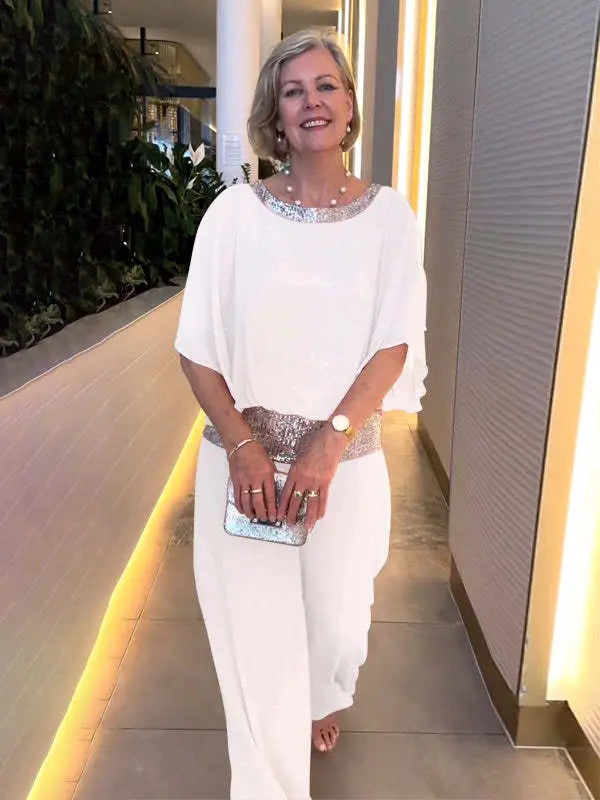 Mireya | Elegante Conjunto de Pantalones de Dos Piezas de Pierna Ancha