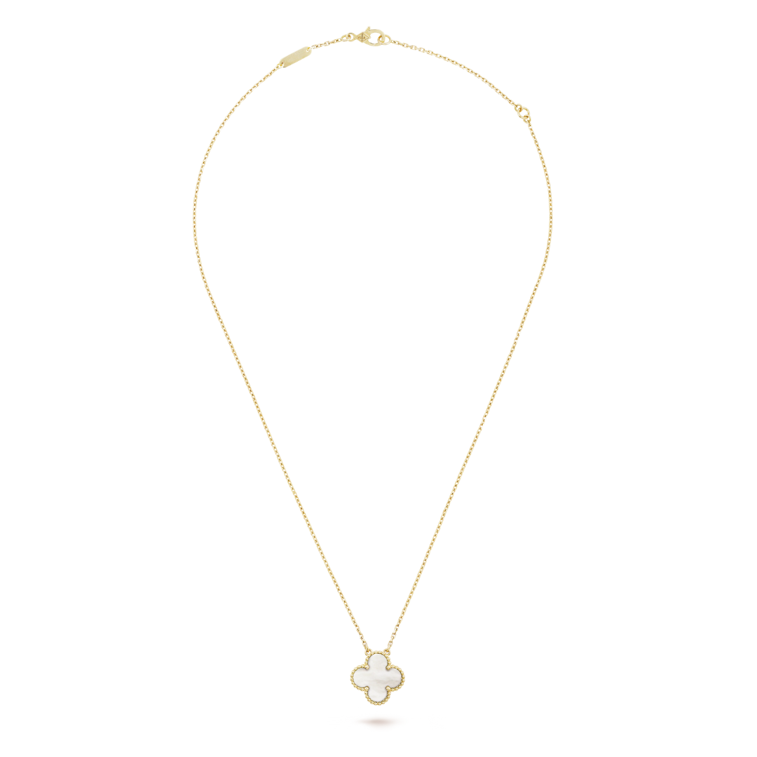 CLOVER | Collar Blanco y Dorado