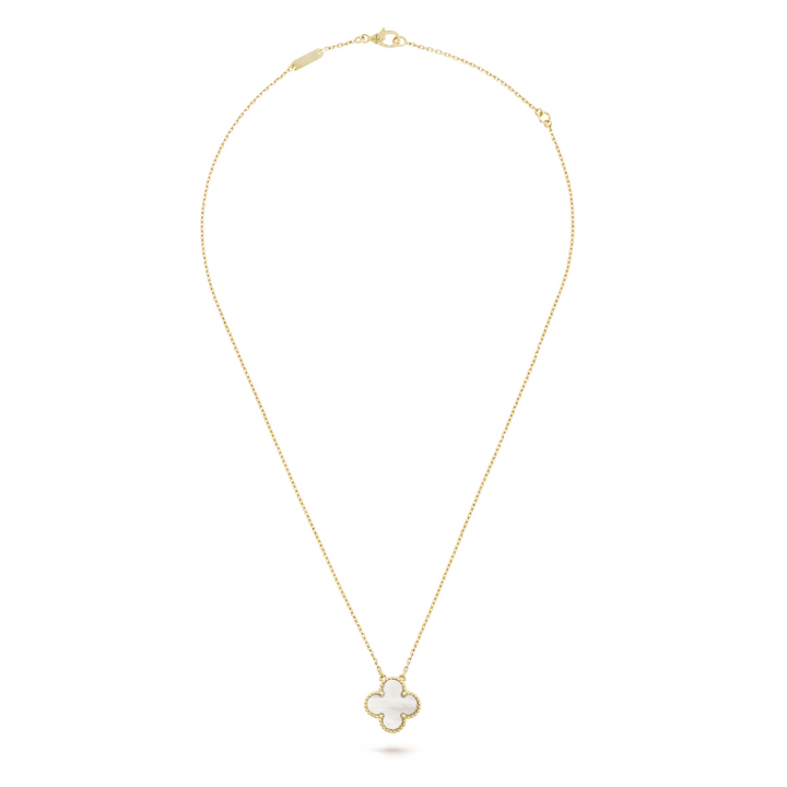 CLOVER | Collar Blanco y Dorado