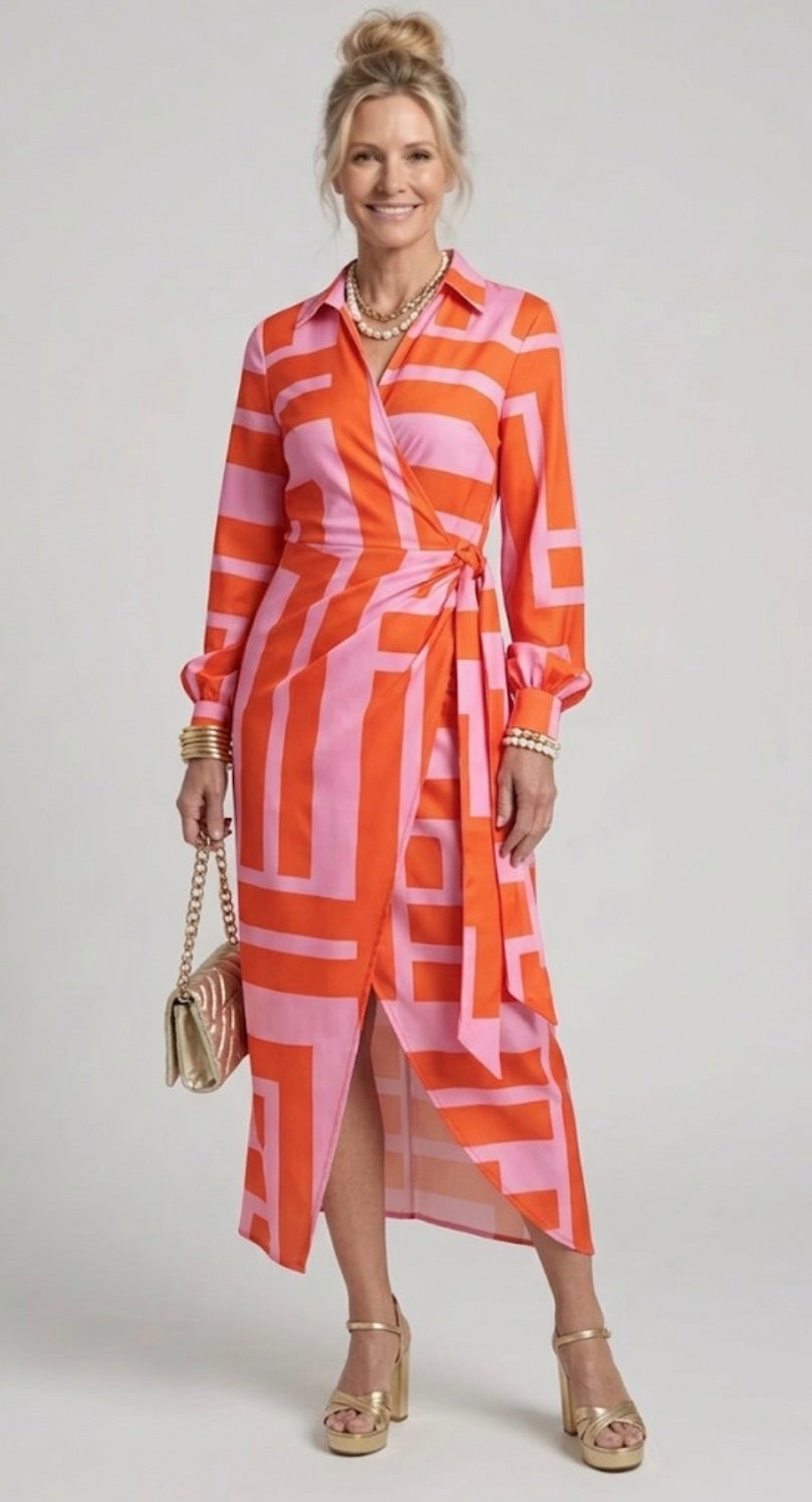 Ellis & Johnson™ | Vestido Envolvente Impreso