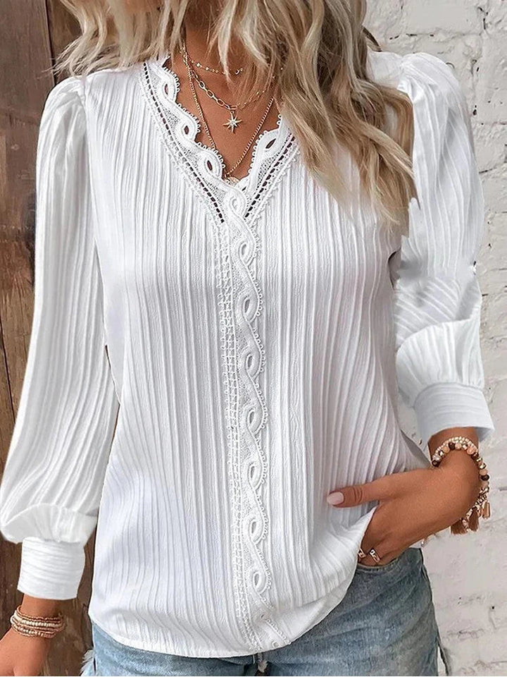 Sam™ | Blusa con Detalles de Chifón y Encaje