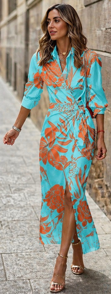 Ellis & Johnson™ | Vestido Envolvente Impreso