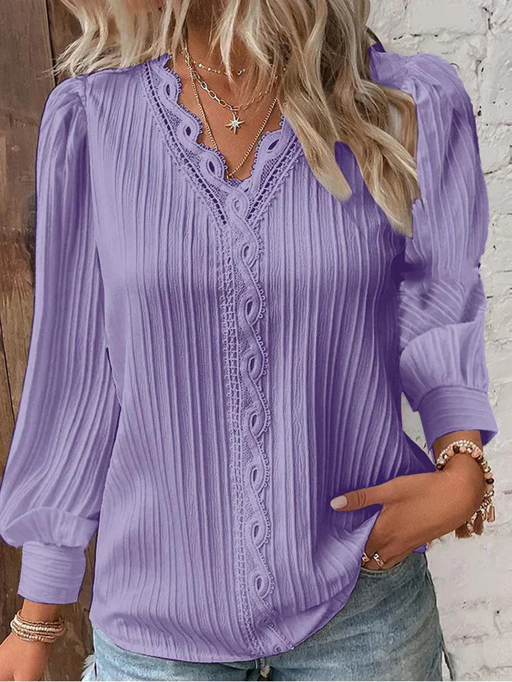 Sam™ | Blusa con Detalles de Chifón y Encaje