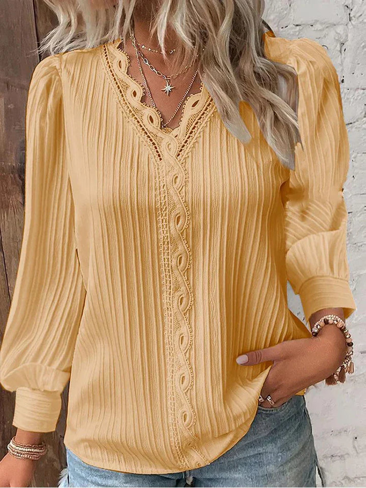 Sam™ | Blusa con Detalles de Chifón y Encaje