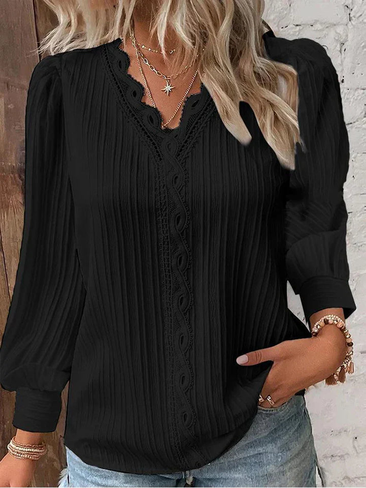 Sam™ | Blusa con Detalles de Chifón y Encaje