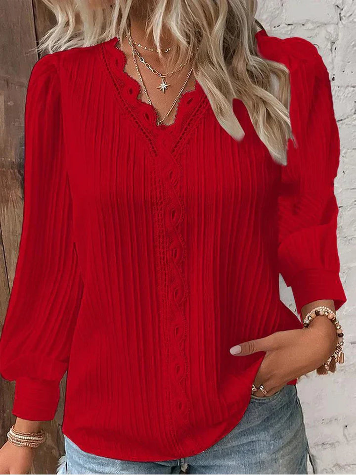 Sam™ | Blusa con Detalles de Chifón y Encaje